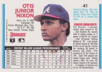 Otis Nixon  baseball card collectible - Main Image 2