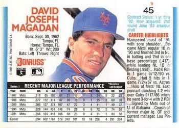Dave Magadan  baseball card collectible - Main Image 2