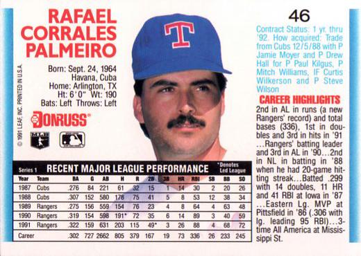 Rafael Palmeiro  baseball card collectible - Main Image 2