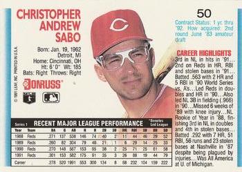 Chris Sabo  baseball card collectible - Main Image 2