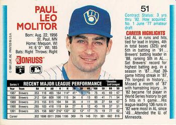 Paul Molitor  baseball card collectible - Main Image 2