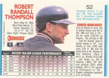 Robby Thompson  baseball card collectible - Main Image 2