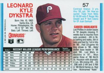 Lenny Dykstra  baseball card collectible - Main Image 2