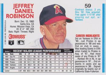 Jeff Robinson  baseball card collectible - Main Image 2