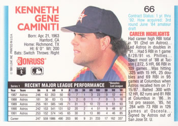 Ken Caminiti  baseball card collectible - Main Image 2