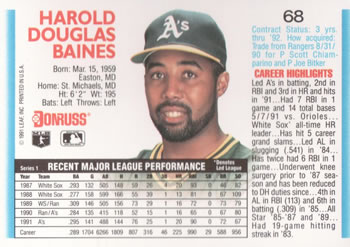 Harold Baines  baseball card collectible - Main Image 2