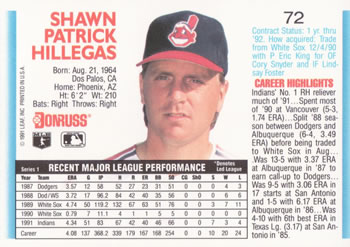 Shawn Hillegas  baseball card collectible - Main Image 2