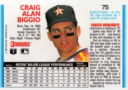Craig Biggio  baseball card collectible - Main Image 2