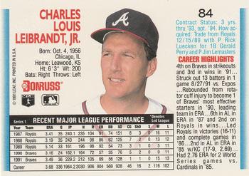 Charlie Leibrandt  baseball card collectible - Main Image 2