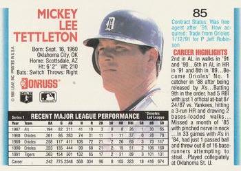Mickey Tettleton  baseball card collectible - Main Image 2
