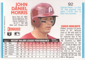 John Morris  baseball card collectible - Main Image 2