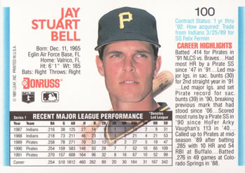 Jay Bell  baseball card collectible - Main Image 2