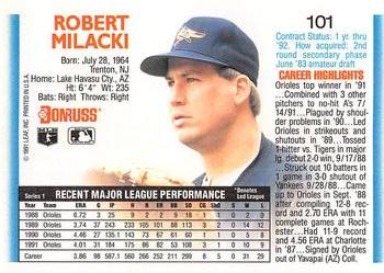 Bob Milacki  baseball card collectible - Main Image 2