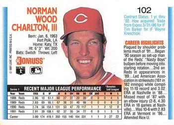 Norm Charlton  baseball card collectible - Main Image 2