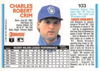 Chuck Crim  baseball card collectible - Main Image 2