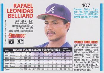 Rafael Belliard  baseball card collectible - Main Image 2
