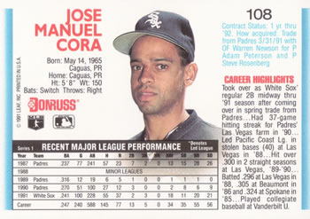 Joey Cora  baseball card collectible - Main Image 2