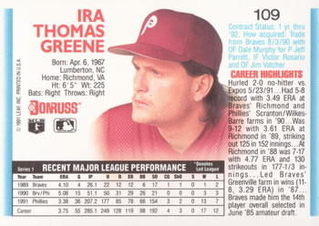 Tommy Greene  baseball card collectible - Main Image 2