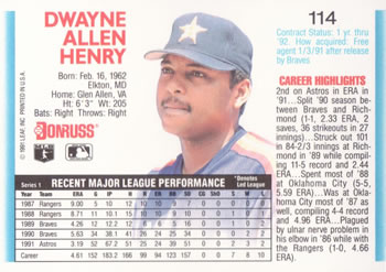Dwayne Henry  baseball card collectible - Main Image 2
