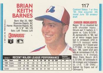 Brian Barnes  baseball card collectible - Main Image 2
