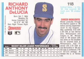 Rich DeLucia  baseball card collectible - Main Image 2