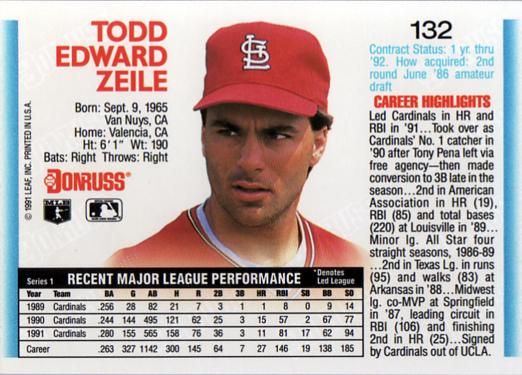 Todd Zeile  baseball card collectible - Main Image 2