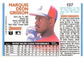Marquis Grissom  baseball card collectible - Main Image 2