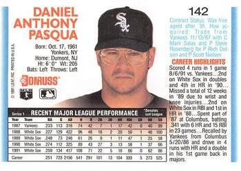 Dan Pasqua  baseball card collectible - Main Image 2