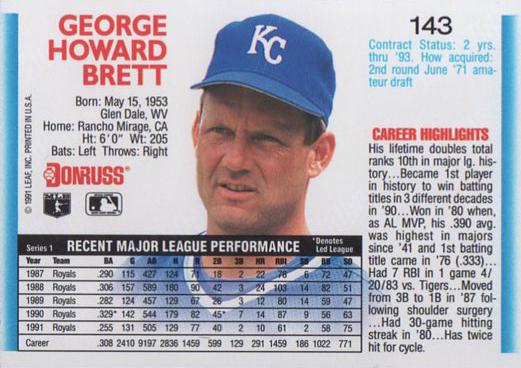 George Brett  baseball card collectible - Main Image 2