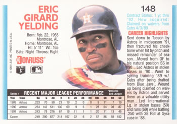 Eric Yelding  baseball card collectible - Main Image 2