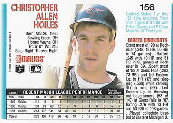Chris Hoiles  baseball card collectible - Main Image 2