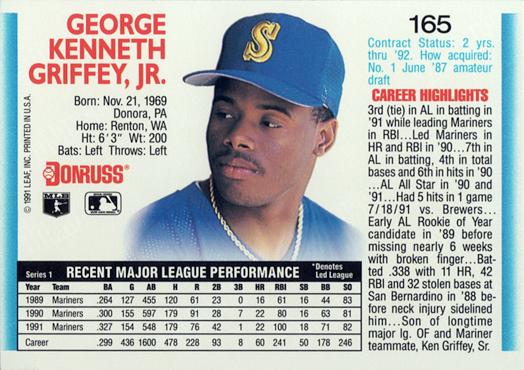 Ken Griffey, Jr.  baseball card collectible - Main Image 2