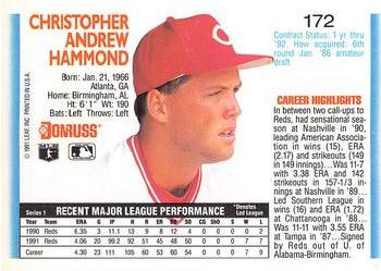 Chris Hammond  baseball card collectible - Main Image 2