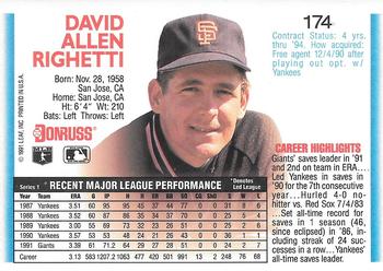 Dave Righetti  baseball card collectible - Main Image 2