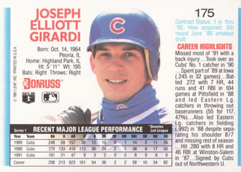 Joe Girardi  baseball card collectible - Main Image 2