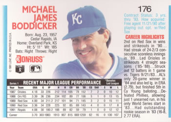 Mike Boddicker  baseball card collectible - Main Image 2