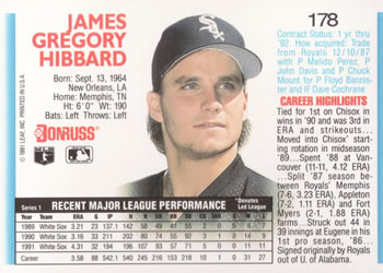 Greg Hibbard  baseball card collectible - Main Image 2