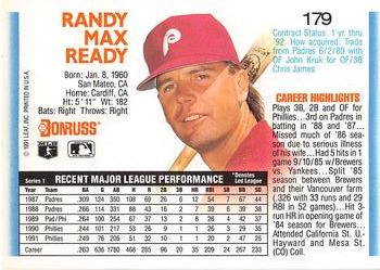 Randy Ready  baseball card collectible - Main Image 2