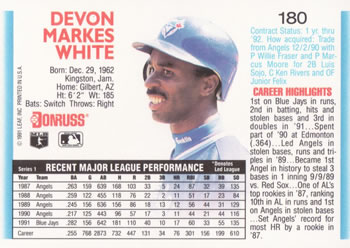 Devon White  baseball card collectible - Main Image 2