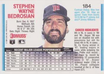 Steve Bedrosian  baseball card collectible - Main Image 2