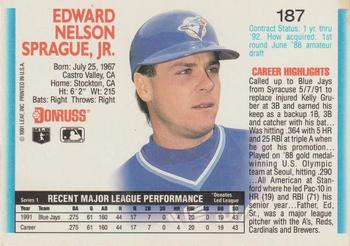 Ed Sprague  baseball card collectible - Main Image 2
