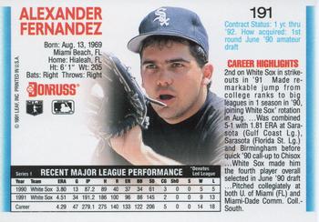 Alex Fernandez  baseball card collectible - Main Image 2