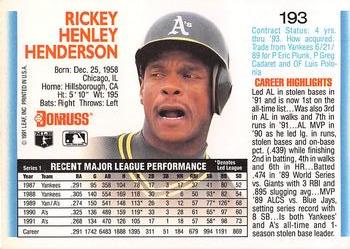 Rickey Henderson  baseball card collectible - Main Image 2