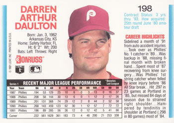 Darren Daulton  baseball card collectible - Main Image 2