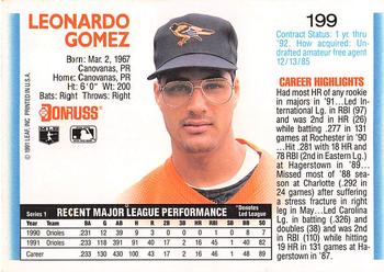 Leo Gomez  baseball card collectible - Main Image 2