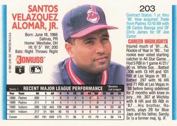 Sandy Alomar  baseball card collectible - Main Image 2