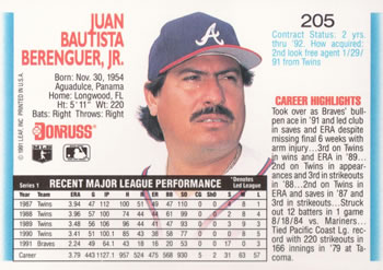 Juan Berenguer  baseball card collectible - Main Image 2