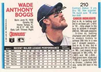 Wade Boggs  baseball card collectible - Main Image 2
