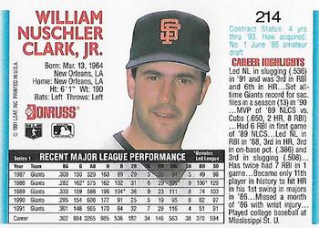 Will Clark  baseball card collectible - Main Image 2