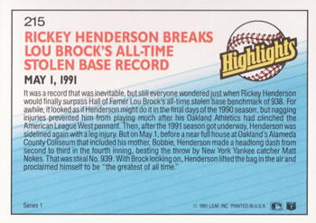 Rickey Henderson  baseball card collectible - Main Image 2